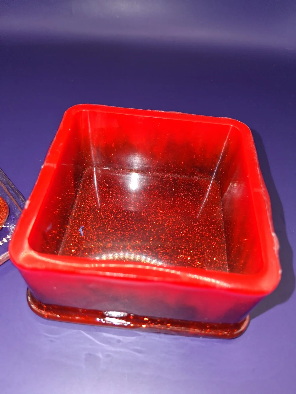 Handmade Red And Black Trinket Box with Heart Motif